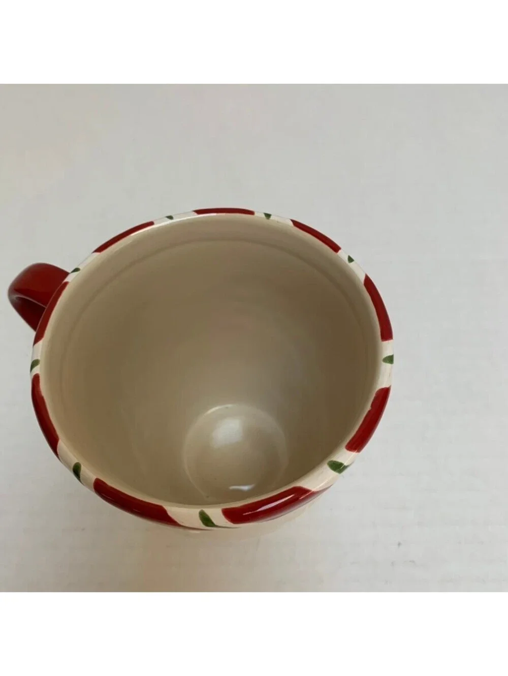 Longaburger Christmas Snowflake Candycane Mug Cup